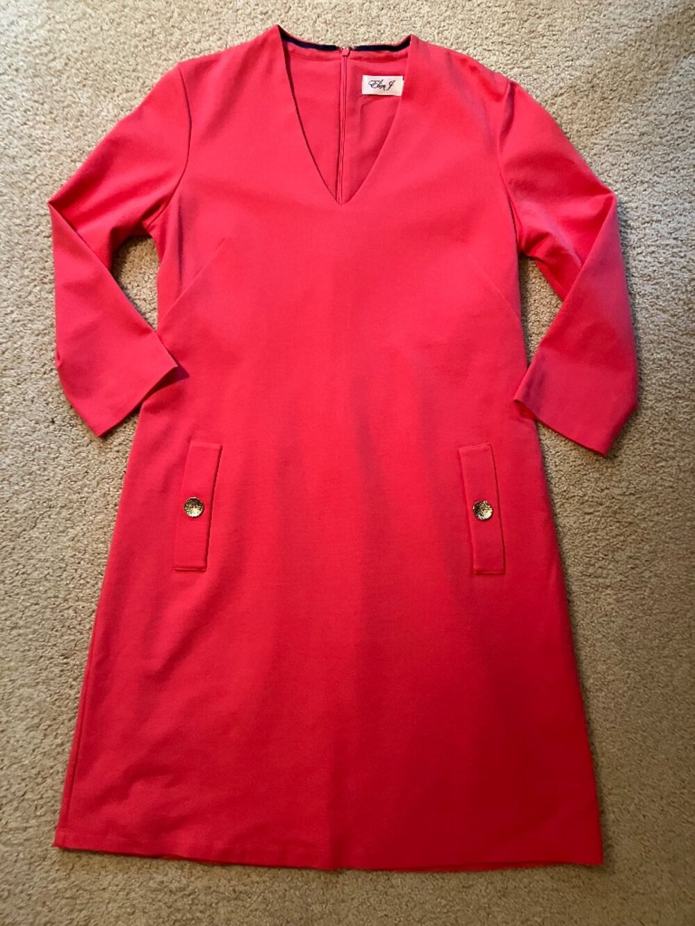 Eliza J 3/4 Sleeve Dress, Size 10, Begonia Color